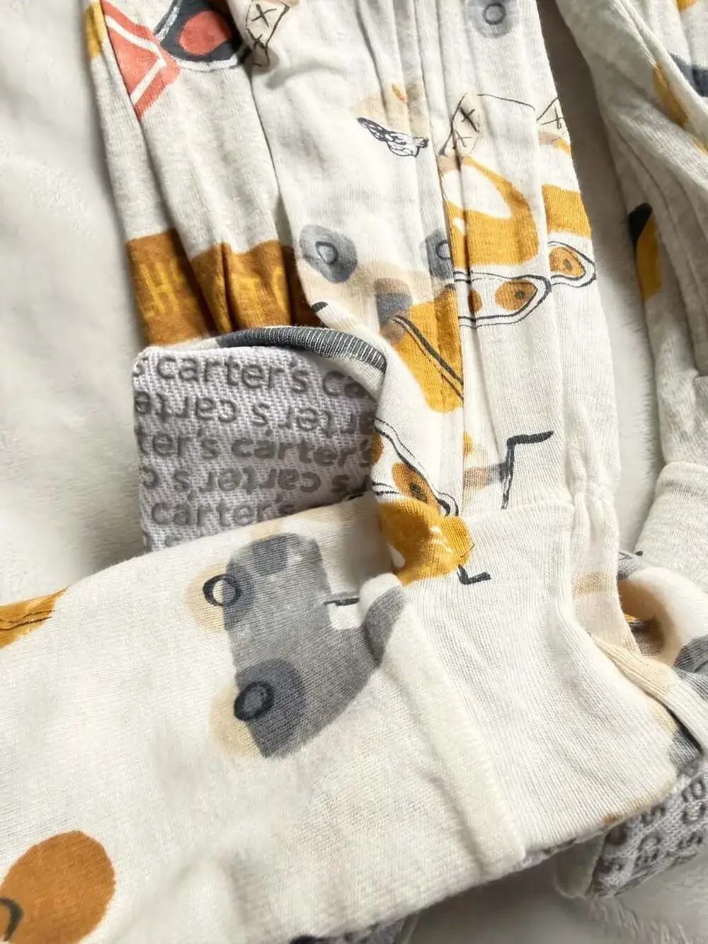 Carter's Just One You Baby Boy Construction/Traffic Themed Footed Pajamas 2 pack